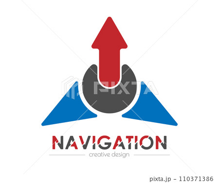 Navigation. Abstract compass arrow, navigation, direction. Illustration for websites, applications and creative ideas. Flat style 110371386