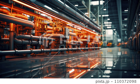 Equipments and pipes in a modern thermal power plant 110372098