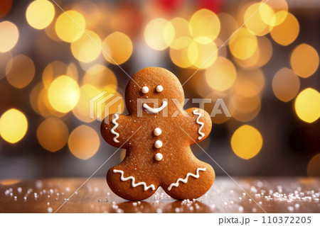 Cookie in shape of man with sugar icing 110372205