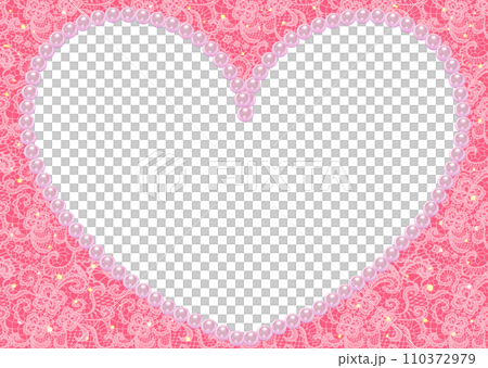 Heart photo frame lace pattern 110372979