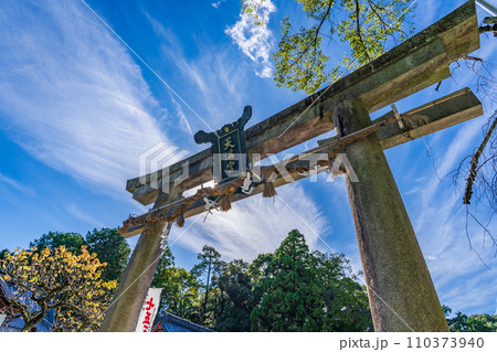 京都府長岡市　長岡天満宮の石の鳥居 110373940
