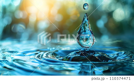 Abstract background with a drop of water, World Water Day 110374471