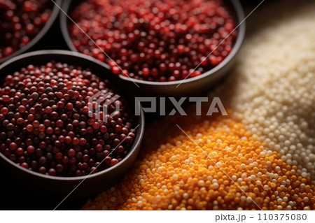 Different varieties of quinoa and cereals Different varieties of quinoa and cereals 110375080