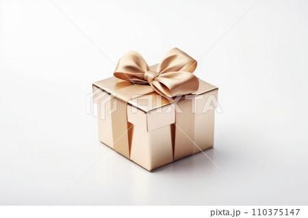 Gift gold box isolated on a white background 110375147