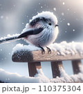 待ち人が来ず雪が積もったシマエナガ[AI生成] 110375304