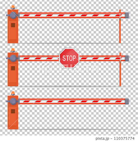 parking car barrier gate set with stop sign isolated on transparent background. Art design street road stop border. Abstract concept graphic element parking car barrier gate set with stop sign isolated on transparent background. Art design street road stop border. Abstract concept graphic element 110375774