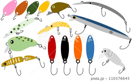 各種ルアーセットのイラスト 110376645