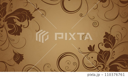 ブラウンのフローラルなデザインの壁紙 | AI生成 ブラウンのフローラルなデザインの壁紙 | AI生成 110376761
