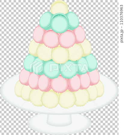 カラフルなマカロンタワー 110376963