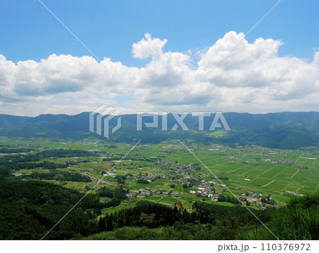南阿蘇パノラマライン展望所から見える高森町 (熊本県) 南阿蘇パノラマライン展望所から見える高森町 (熊本県) 110376972