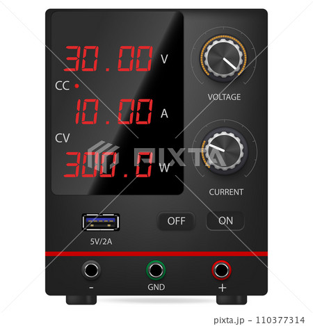 Laboratory power supply. Vector graphics. Laboratory power supply. Vector graphics. 110377314