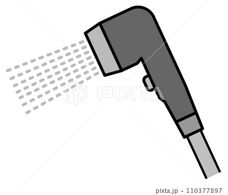 バスルームにある節水タイプのシャワーヘッドのイラスト 110377897