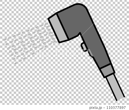 バスルームにある節水タイプのシャワーヘッドのイラスト 110377897