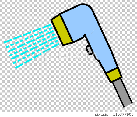 Illustration of a water-saving shower head in the bathroom Illustration of a water-saving shower head in the bathroom 110377900