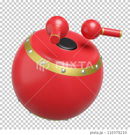 3d chinese drum and drum sticks for festive chinese new year holiday. 3d render illustration 3d chinese drum and drum sticks for festive chinese new year holiday. 3d render illustration 110378210