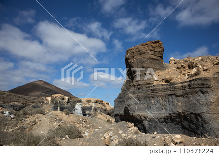 Vulcanic landscape, Lanzarote, Spain 110378224