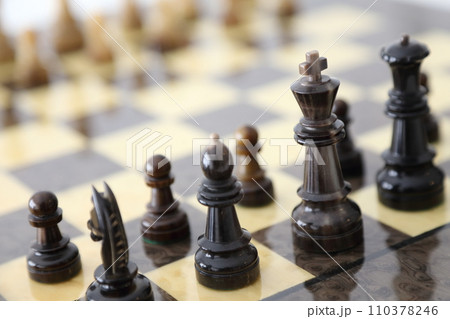 チェスセット チェス盤と駒のイメージカット 110378246