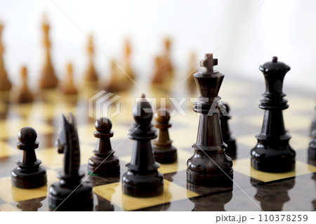 チェスセット チェス盤と駒のイメージカット 110378259