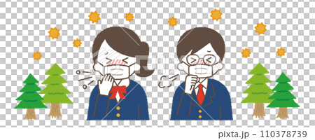 花粉熱或感冒的症狀。咳嗽、流鼻水等不適症狀 110378739