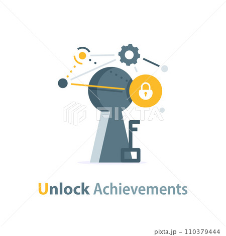 Key solution or business success metaphor,flat design icon vector illustration 110379444