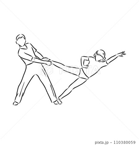 acrobatic rock dance Acrobatic rock and roll vector 110380059