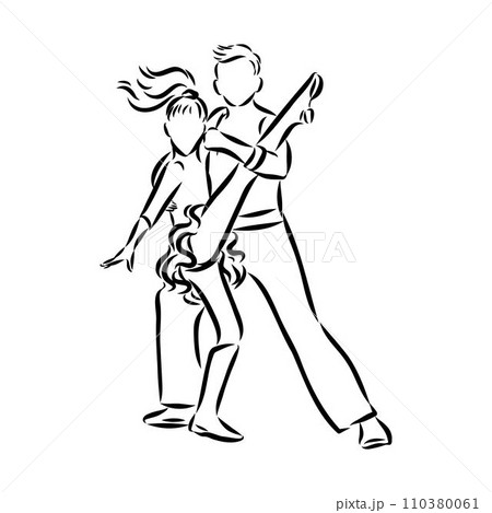 acrobatic rock dance Acrobatic rock and roll vector 110380061