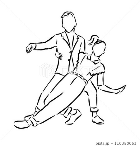 acrobatic rock dance Acrobatic rock and roll vector 110380063