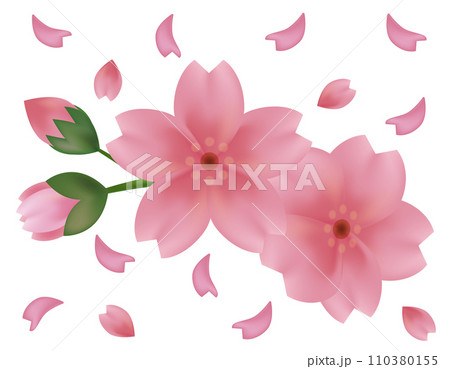花びらが舞う背景素材 桜のイラスト 花びらが舞う背景素材 桜のイラスト 110380155
