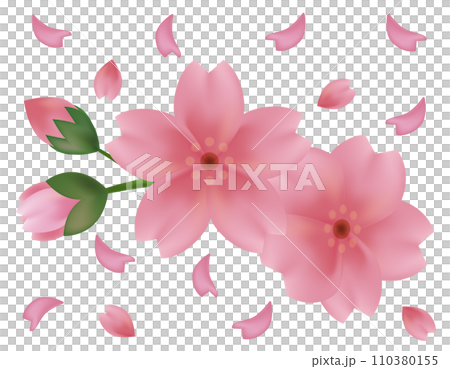 花瓣舞動的背景素材-櫻花插畫 花瓣舞動的背景素材-櫻花插畫 110380155