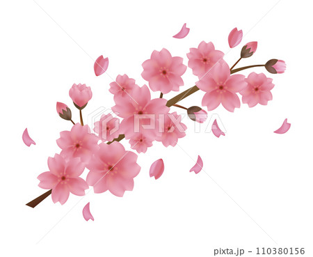 花びらが舞う背景素材　桜のイラスト 110380156