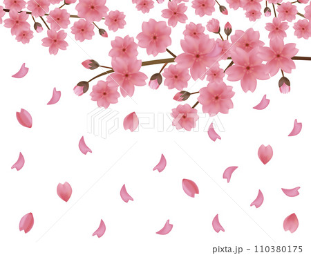 花びらが舞う背景素材　桜のイラスト 110380175