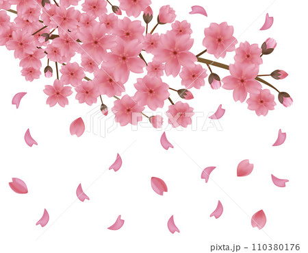 花びらが舞う背景素材　桜のイラスト 110380176