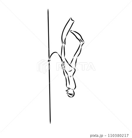 Sketch silhouette scuba divers on white background. 110380217