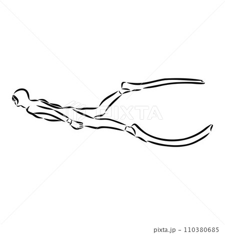 Sketch silhouette scuba divers on white background. 110380685