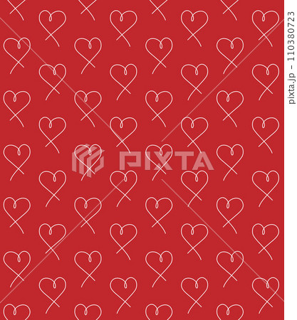 Vector seamless pattern of hand drawn heart Vector seamless pattern of hand drawn heart 110380723