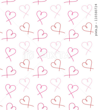 Vector seamless pattern of different color heart 110380724