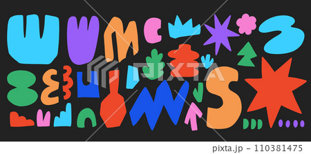 Cut out abstract organic shapes. Collage forms set Cut out abstract organic shapes. Collage forms set 110381475