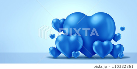 Valentine Blue Heart Background Valentine Blue Heart Background 110382861