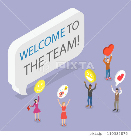 3D Isometric Flat Vector Illustration of Welcome To The Team 110383876