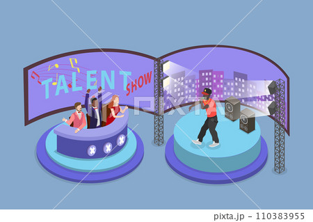 3D Isometric Flat Vector Illustration of Talent Show 3D Isometric Flat Vector Illustration of Talent Show 110383955