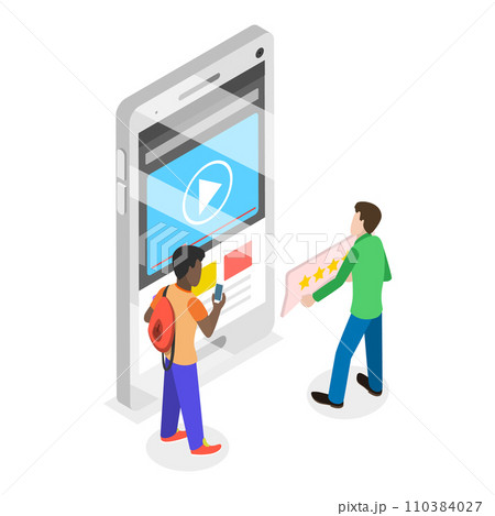 3D Isometric Flat Vector Illustration of Mobile Interface Design. Item 2 3D Isometric Flat Vector Illustration of Mobile Interface Design. Item 2 110384027
