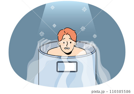 Man in reservoir undergo cryotherapy Man in reservoir undergo cryotherapy 110385586