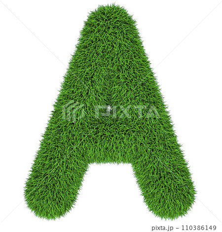 Green grass letter A, 3D rendering 110386149