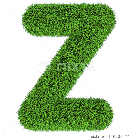 Green grass letter Z, 3D rendering Green grass letter Z, 3D rendering 110386174