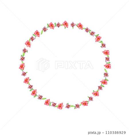 floral frame . Light , bright, watercolor, summer wildflowers . isolated composition on a white background. for postcards, invitations. 110386929