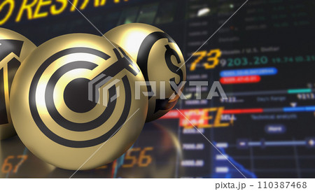The target icon on gold ball for Business concept 3d rendering. The target icon on gold ball for Business concept 3d rendering. 110387468