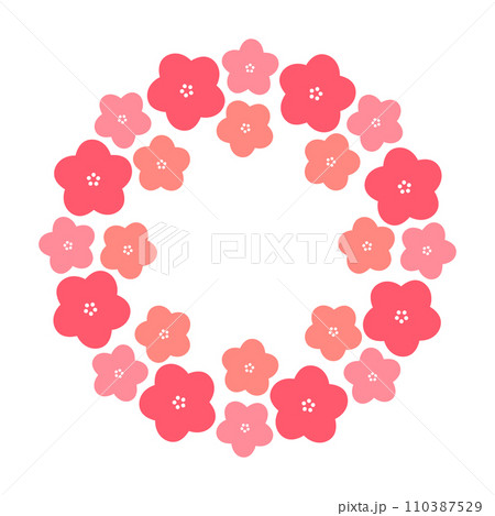 梅の花のリースのイラスト素材 110387529