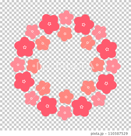 梅の花のリースのイラスト素材 110387529