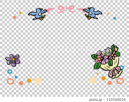 Flowers and birds spring watercolor hand-drawn... - Stock Illustration ...