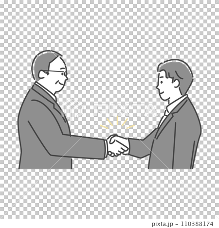 商人握手的簡單線條畫圖 商人握手的簡單線條畫圖 110388174